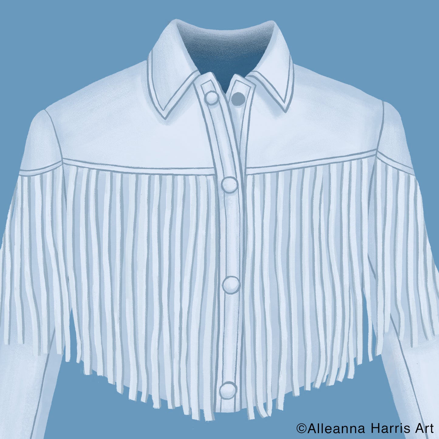 Sloane Peterson White Fringe Leather Jacket Art Print