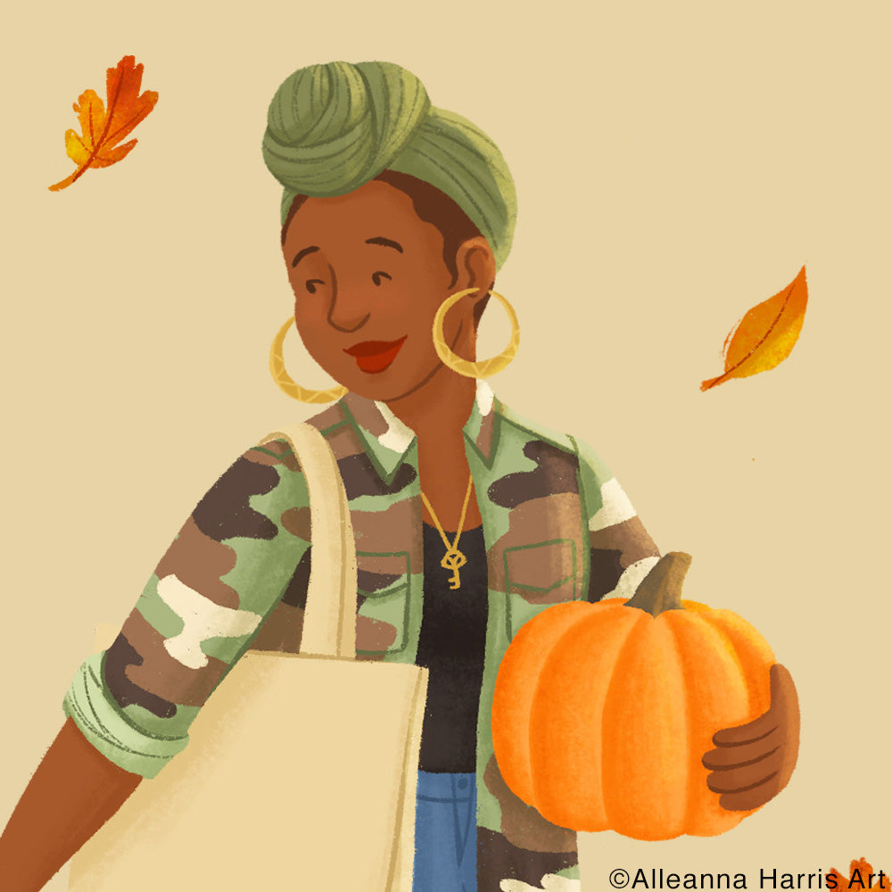 Pumpkin Picking Art Print