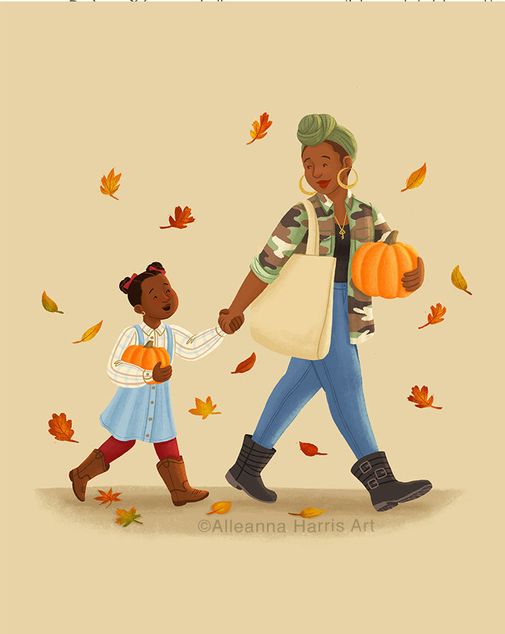 Pumpkin Picking Art Print