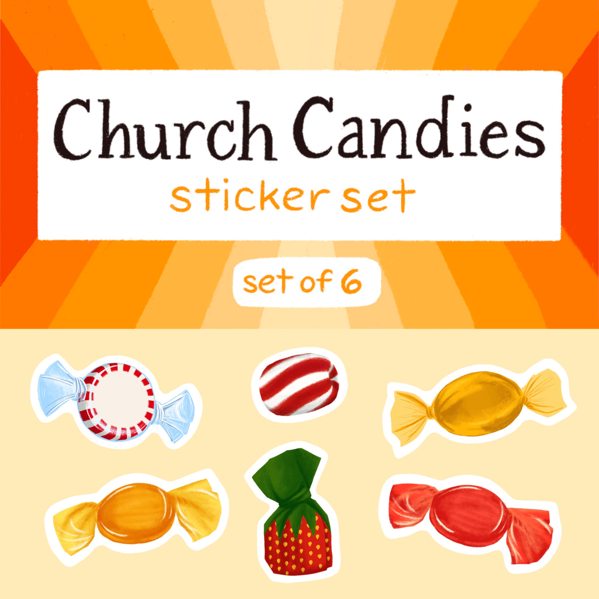 Church Candies Sticker Set