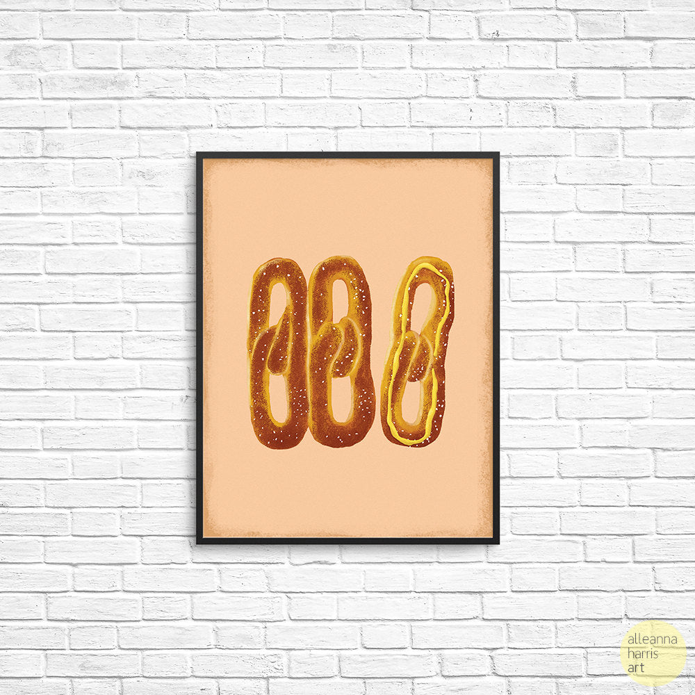 Philly Pretzels Art Print