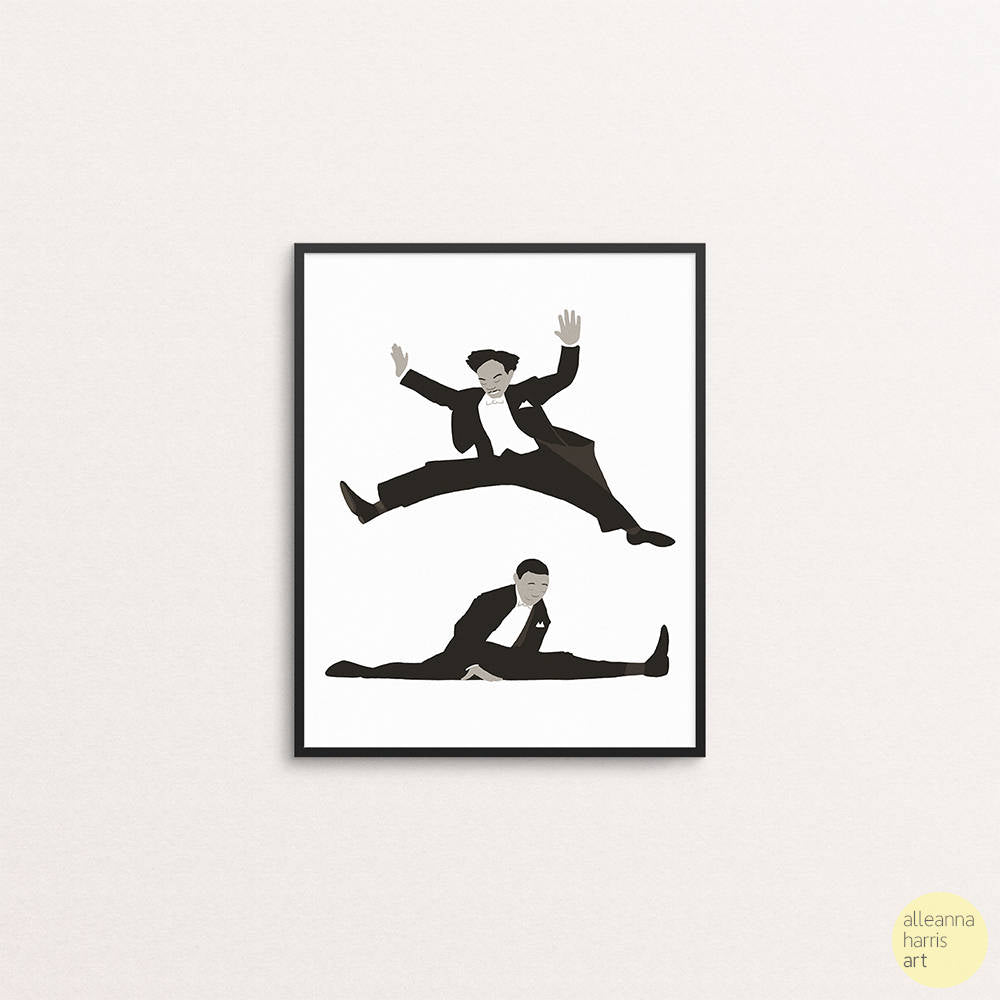 Nicholas Brothers Illustration / Stormy Weather / Jumping Jive Dance Art Print