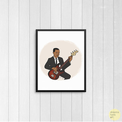 James Jamerson Illustration / Music Art Print