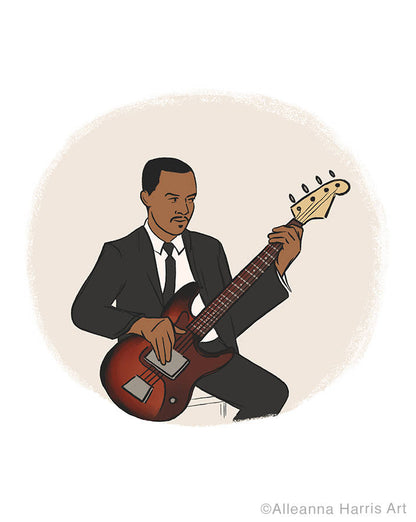 James Jamerson Illustration / Music Art Print