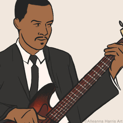 James Jamerson Illustration / Music Art Print