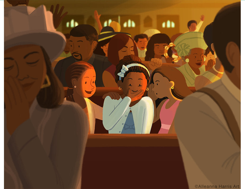 Church Memories Illustration / Carefree Black Girl Art Print