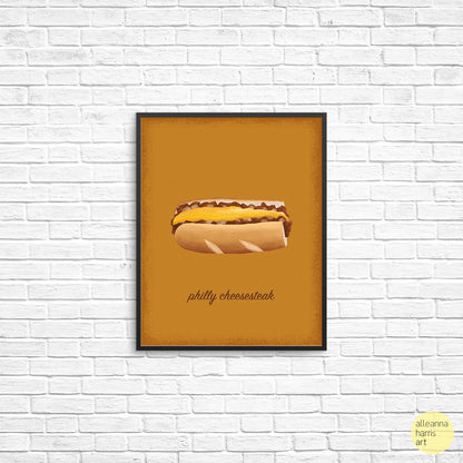 Set of Five Philly Food Art Prints