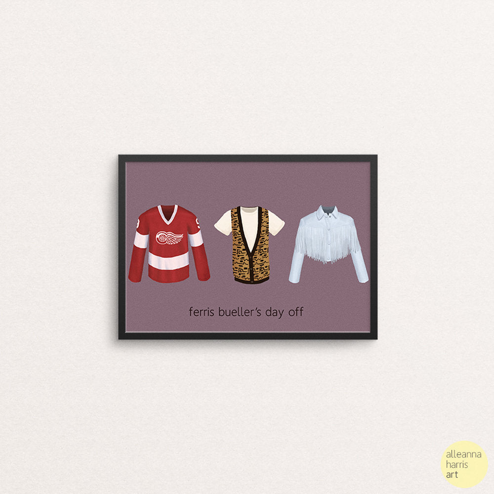 80s Movie Art Print Set / Ferris Bueller’s Day Off, Footloose, and The Breakfast Club Illustrations