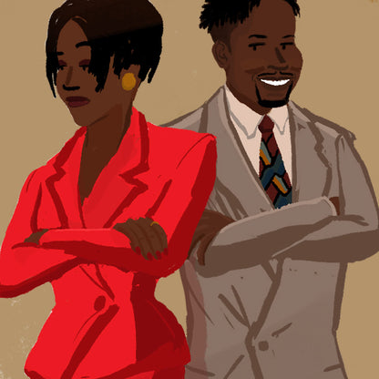 Maxine Shaw and Kyle Barker Art Print / Living Single Illustration