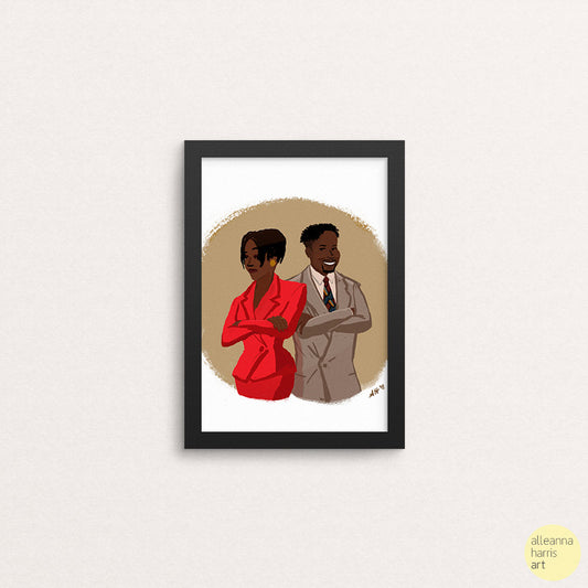 Maxine Shaw and Kyle Barker Art Print / Living Single Illustration