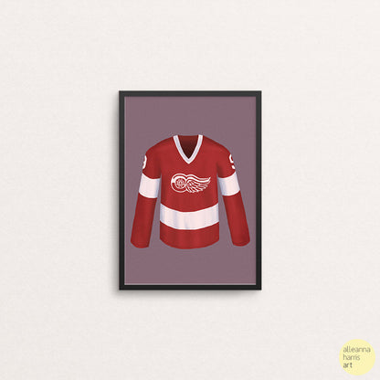 Cameron Frye Detroit Red Wings Jersey Art Print / Ferris Bueller’s Day Off Illustration