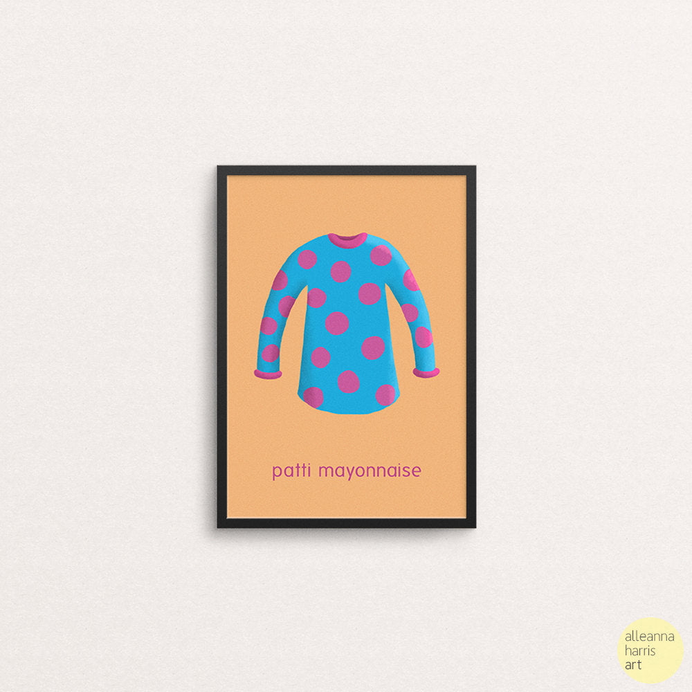 Patti Mayonnaise Polka Dot Shirt Art Print